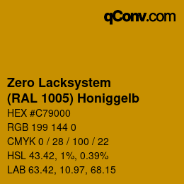 Code couleur: Zero Lacksystem - (RAL 1005) Honiggelb | qconv.com