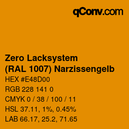 Farbcode: Zero Lacksystem - (RAL 1007) Narzissengelb | qconv.com