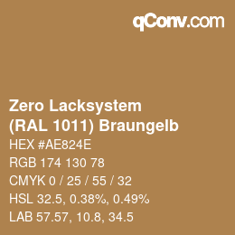 Farbcode: Zero Lacksystem - (RAL 1011) Braungelb | qconv.com