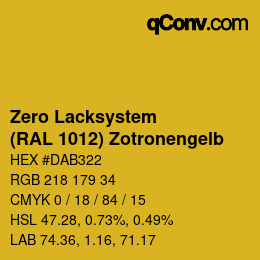 颜色代码: Zero Lacksystem - (RAL 1012) Zotronengelb | qconv.com