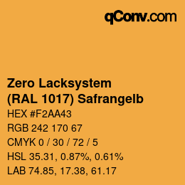 カラーコード: Zero Lacksystem - (RAL 1017) Safrangelb | qconv.com