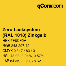 Farbcode: Zero Lacksystem - (RAL 1018) Zinkgelb | qconv.com