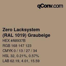 Farbcode: Zero Lacksystem - (RAL 1019) Graubeige | qconv.com