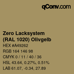 カラーコード: Zero Lacksystem - (RAL 1020) Olivgelb | qconv.com