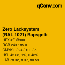 Farbcode: Zero Lacksystem - (RAL 1021) Rapsgelb | qconv.com