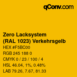 Code couleur: Zero Lacksystem - (RAL 1023) Verkehrsgelb | qconv.com