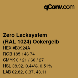 カラーコード: Zero Lacksystem - (RAL 1024) Ockergelb | qconv.com