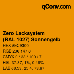 Code couleur: Zero Lacksystem - (RAL 1027) Sonnengelb | qconv.com