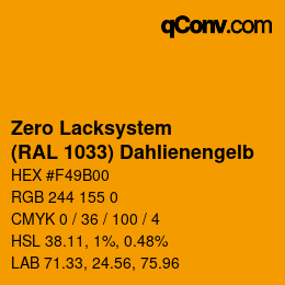 Code couleur: Zero Lacksystem - (RAL 1033) Dahlienengelb | qconv.com
