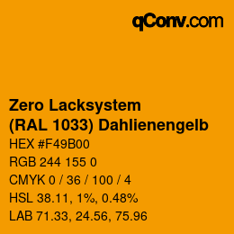 カラーコード: Zero Lacksystem - (RAL 1033) Dahlienengelb | qconv.com