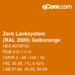 カラーコード: Zero Lacksystem - (RAL 2000) Gelborange | qconv.com