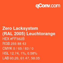 Código de color: Zero Lacksystem - (RAL 2005) Leuchtorange | qconv.com