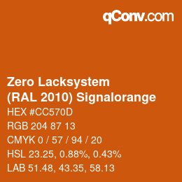 Farbcode: Zero Lacksystem - (RAL 2010) Signalorange | qconv.com