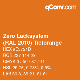 Farbcode: Zero Lacksystem - (RAL 2010) Tieforange | qconv.com