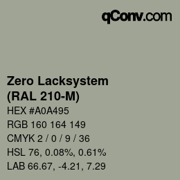 Color code: Zero Lacksystem - (RAL 210-M) | qconv.com