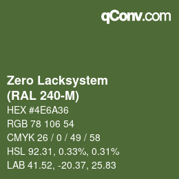 Código de color: Zero Lacksystem - (RAL 240-M) | qconv.com
