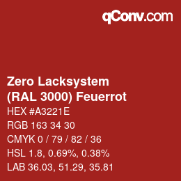 Código de color: Zero Lacksystem - (RAL 3000) Feuerrot | qconv.com