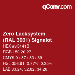 Farbcode: Zero Lacksystem - (RAL 3001) Signalot | qconv.com