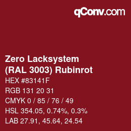 カラーコード: Zero Lacksystem - (RAL 3003) Rubinrot | qconv.com