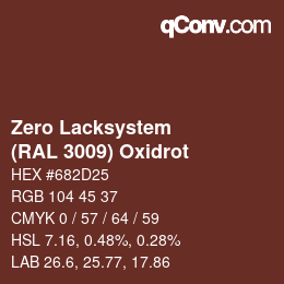 Código de color: Zero Lacksystem - (RAL 3009) Oxidrot | qconv.com