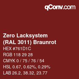 Código de color: Zero Lacksystem - (RAL 3011) Braunrot | qconv.com