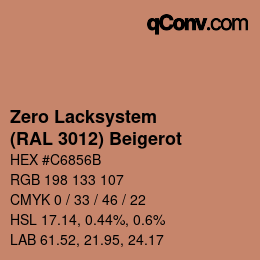 カラーコード: Zero Lacksystem - (RAL 3012) Beigerot | qconv.com