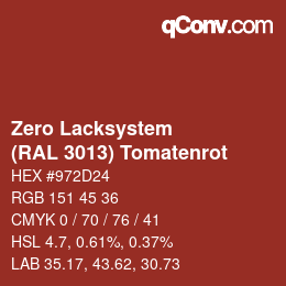 Farbcode: Zero Lacksystem - (RAL 3013) Tomatenrot | qconv.com