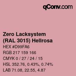 カラーコード: Zero Lacksystem - (RAL 3015) Hellrosa | qconv.com