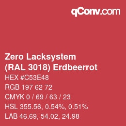 Farbcode: Zero Lacksystem - (RAL 3018) Erdbeerrot | qconv.com