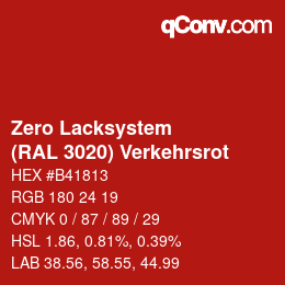 カラーコード: Zero Lacksystem - (RAL 3020) Verkehrsrot | qconv.com