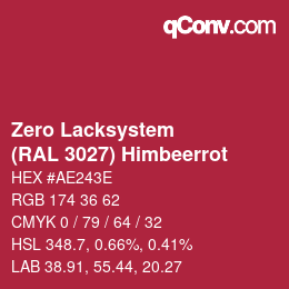 カラーコード: Zero Lacksystem - (RAL 3027) Himbeerrot | qconv.com