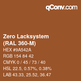 Color code: Zero Lacksystem - (RAL 360-M) | qconv.com