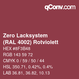 Código de color: Zero Lacksystem - (RAL 4002) Rotviolett | qconv.com