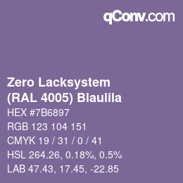 Code couleur: Zero Lacksystem - (RAL 4005) Blaulila | qconv.com