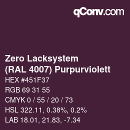 カラーコード: Zero Lacksystem - (RAL 4007) Purpurviolett | qconv.com