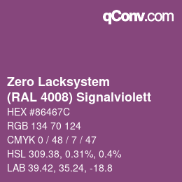 Color code: Zero Lacksystem - (RAL 4008) Signalviolett | qconv.com