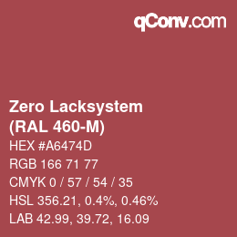 Color code: Zero Lacksystem - (RAL 460-M) | qconv.com
