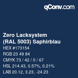 Farbcode: Zero Lacksystem - (RAL 5003) Saphirblau | qconv.com