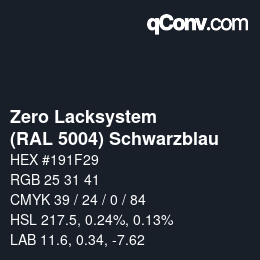 Code couleur: Zero Lacksystem - (RAL 5004) Schwarzblau | qconv.com