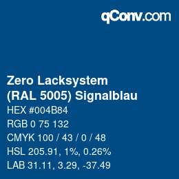 カラーコード: Zero Lacksystem - (RAL 5005) Signalblau | qconv.com