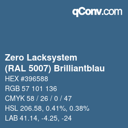 Code couleur: Zero Lacksystem - (RAL 5007) Brilliantblau | qconv.com