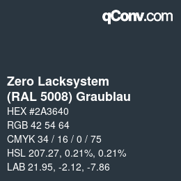 Code couleur: Zero Lacksystem - (RAL 5008) Graublau | qconv.com