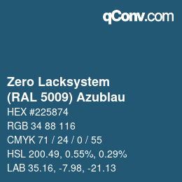 Code couleur: Zero Lacksystem - (RAL 5009) Azublau | qconv.com