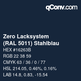 カラーコード: Zero Lacksystem - (RAL 5011) Stahlblau | qconv.com