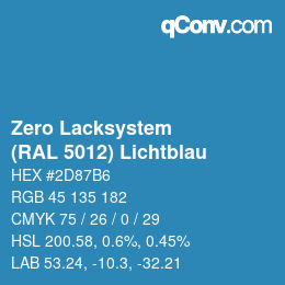 Color code: Zero Lacksystem - (RAL 5012) Lichtblau | qconv.com