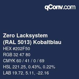 Color code: Zero Lacksystem - (RAL 5013) Kobaltblau | qconv.com