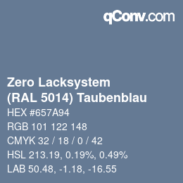 Code couleur: Zero Lacksystem - (RAL 5014) Taubenblau | qconv.com