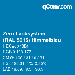 Farbcode: Zero Lacksystem - (RAL 5015) Himmelblau | qconv.com