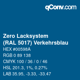 Farbcode: Zero Lacksystem - (RAL 5017) Verkehrsblau | qconv.com