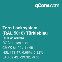 Farbcode: Zero Lacksystem - (RAL 5018) Türkisblau | qconv.com